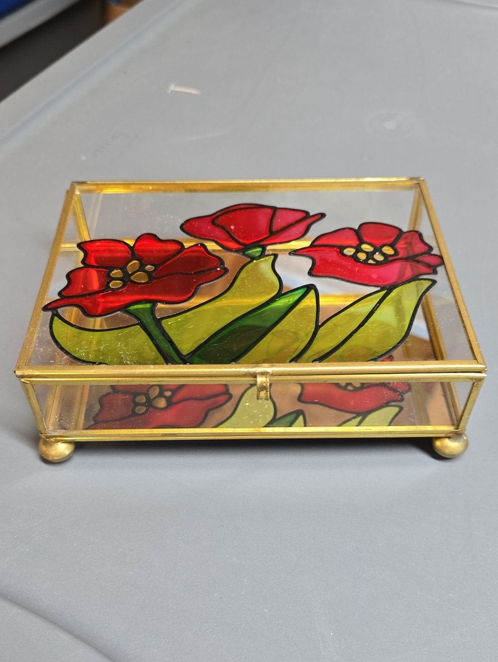 PENCO Vintage Stained Glass Trinket Box
